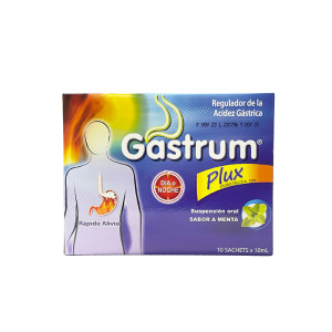 GASTRUM PLUX SUSPENSION ORAL SABOR A MENTA CAJA X 10 SACHES